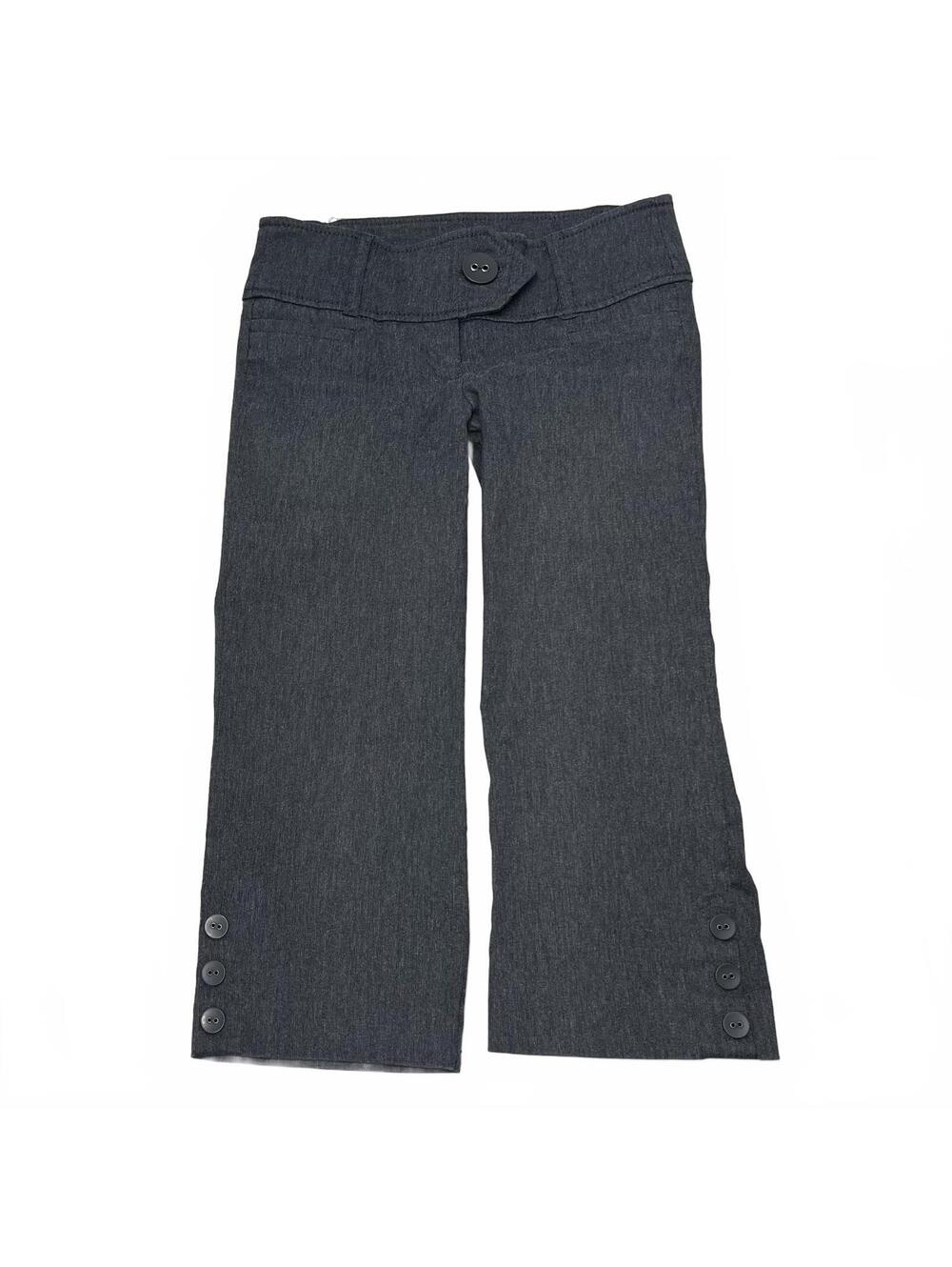 Vintage Dynamite Sz 0 Grey Low Rise Capris Buttons Details Office Siren 2000s